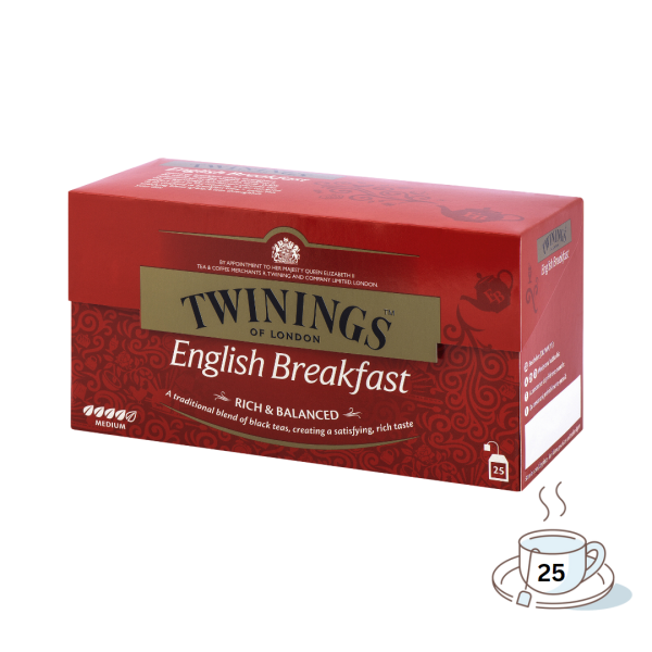 Twinings English Breakfast, Schwarztee, 25 Teebeutel im Kuvert